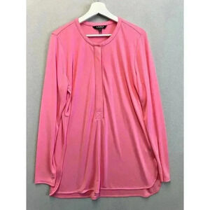 Lauren by Ralph Lauren‎ Long Sleeve Quarter Button-Down Shirt Pink size XL